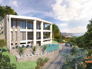 Perspectiva 3D de una vivienda unifamilial - Villa, Realistic-design Realistic-design Вілли
