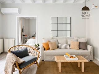 Un piso de Estilo Mediterráneo, espacios frescos y recién Remodelado, Nice home barcelona Nice home barcelona Living room