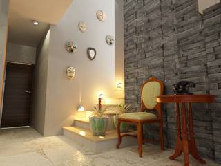 RESIDENCIA "MISIONES", OLLIN ARQUITECTURA OLLIN ARQUITECTURA Moderner Flur, Diele & Treppenhaus Stein Mehrfarbig