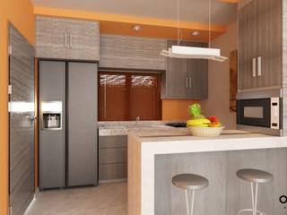 COCINA INTEGRAL, OLLIN ARQUITECTURA OLLIN ARQUITECTURA Modern kitchen Wood-Plastic Composite