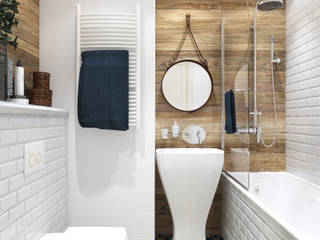 Ванная комната, Дизайн студия ТТ Дизайн студия ТТ Ванная комната в скандинавском стиле Плитка