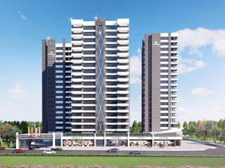 dış cephe tasarımı-sapphire towers, Lux Tasarım Ofisi Lux Tasarım Ofisi Modern houses