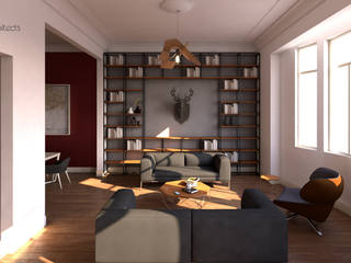 HK Evi, Two+architects Two+architects Modern Oturma Odası