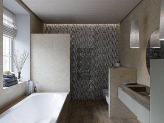 Ванная комната в загородном доме., Aleksandra Kostyuchkova Aleksandra Kostyuchkova Salle de bain minimaliste