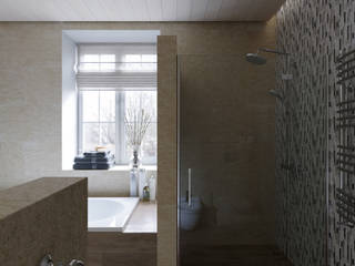 Ванная комната в загородном доме., Aleksandra Kostyuchkova Aleksandra Kostyuchkova Minimalist style bathroom