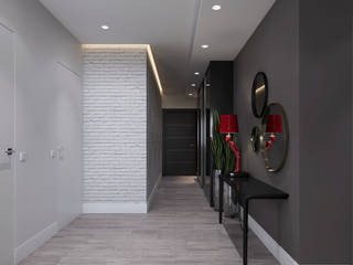 Прихожая.Визуализация., Aleksandra Kostyuchkova Aleksandra Kostyuchkova Minimalist corridor, hallway & stairs