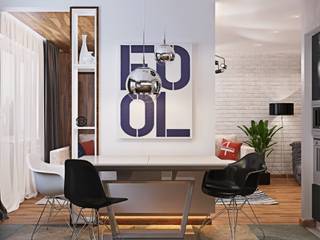 3к.кв. Парк победы (90 кв.м.), ДизайнМастер ДизайнМастер Industrial style living room Grey