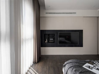 主臥電視牆 極簡室內設計 Simple Design Studio Modern Bedroom