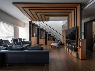 凌雲景觀樓中樓, 紫硯空間設計 紫硯空間設計 Modern living room