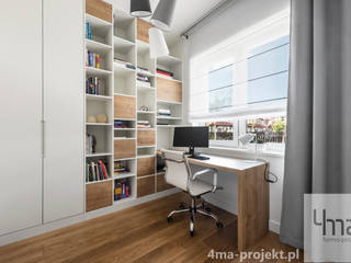 Projekt domu o pow. 148 m2., 4ma projekt 4ma projekt Modern Study Room and Home Office