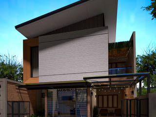 Eksterior Rumah Tinggal Industrial Style, Nonongan, Surakarta, ARKAStudio ARKAStudio Eengezinswoning Stenen