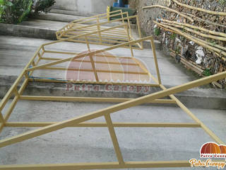 Canopy Kain Jakarta Warna Cream, Putra Canopy Putra Canopy Balkon, Beranda & Teras Klasik Tekstil Amber/Gold