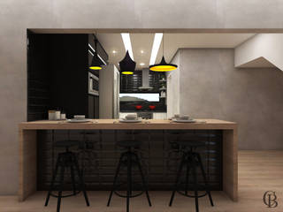 Cozinha Industrial , Caroline Berto Arquitetura Caroline Berto Arquitetura Muebles de cocinas Tablero DM Negro