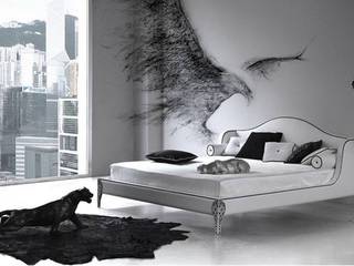 Stunning Black Bedroom Space, Spacio Collections Spacio Collections Moderne slaapkamers Textiel Zwart