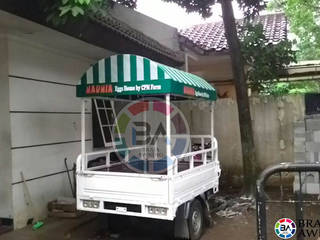 Canopy Kain Motor Grobak Dagang Jakarta, Braja Awning & Canopy Braja Awning & Canopy Espacios comerciales Textil Ámbar/Dorado