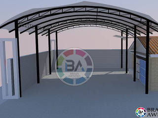 Tenda Membrane Jakarta (Konsep Proposal) , Braja Awning & Canopy Braja Awning & Canopy ระเบียง, นอกชาน เหล็ก