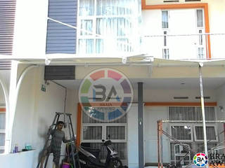 Tenda Membrane teras rumah Jakarta, Braja Awning & Canopy Braja Awning & Canopy Balcon, Veranda & Terrasse modernes Fer / Acier