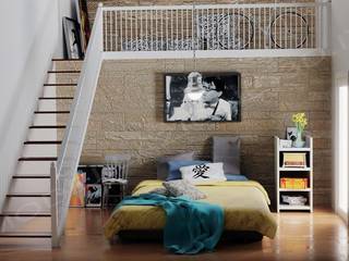 Loft moderno, Alessandro Chessa Alessandro Chessa 미니멀리스트 침실