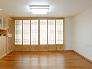 신목동 3단지 한옥스타일 아파트 인테리어, (주)더블유디자인 (주)더블유디자인 Modern Living Room