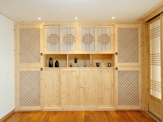 신목동 3단지 한옥스타일 아파트 인테리어, (주)더블유디자인 (주)더블유디자인 Modern Living Room