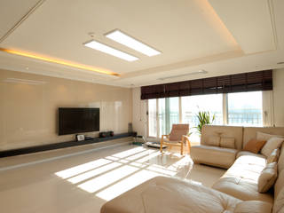 왕십리 텐즈힐 아파트 인테리어, (주)더블유디자인 (주)더블유디자인 Modern living room