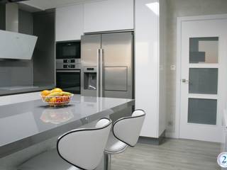 COCINA FORMICA AR+ BLANCO / DEKTON BLAZE, Almacén de Carpintería Gómez Almacén de Carpintería Gómez Cocinas modernas