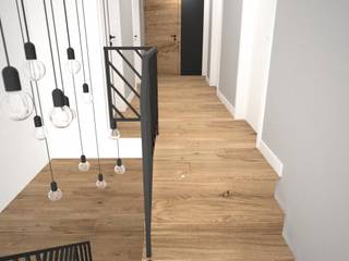 przedpokój i schody, OES architekci OES architekci Minimalist corridor, hallway & stairs Wood Wood effect