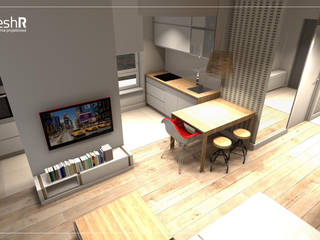 Długie i wąskie - 45m, freshR - pracownia projektowa freshR - pracownia projektowa Modern living room