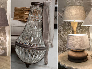 Beleuchtungskonzepte mit originellen Lampenfüßen & -Schirmen, Charme de Provence Charme de Provence Wohnzimmer im Landhausstil