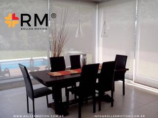 Roller Sunscreen, Roller Motion Roller Motion Modern dining room