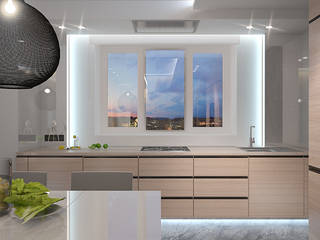 Квартира на Байбакова. Краснодар, Dmitriy Khanin Dmitriy Khanin Cocinas de estilo minimalista Madera Beige