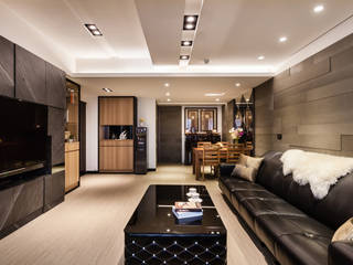 黑白時尚晶亮質感宅, 好室佳室內設計 好室佳室內設計 Moderne Wohnzimmer