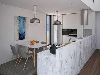 Cozinha-Projecto, Esboçosigma, Lda Esboçosigma, Lda Moderne Küchen MDF Weiß