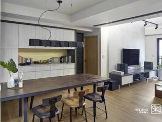 台中-精銳, 禾廊室內設計 禾廊室內設計 Industrial style dining room Iron/Steel