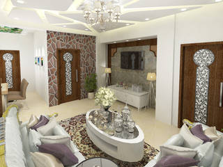 Samir Residence, Gurooji Designs Gurooji Designs Phòng khách phong cách châu Á