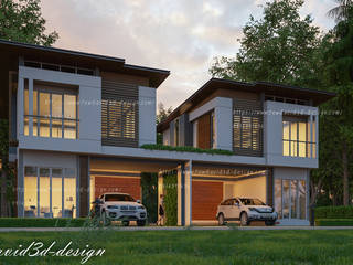 บ้านแฝดสไตลล์โมเดิร์น จ.นครนายก, fewdavid3d-design fewdavid3d-design