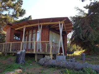 KIMCHE LODGE, CAMINO A CAHUIL, PICHILEMU, KIMCHE ARQUITECTOS KIMCHE ARQUITECTOS บ้านสำเร็จรูป ไม้ Wood effect