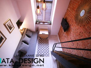 Mieszkanie w centrum Krakowa 12 m2, Studio4Design Studio4Design Salones de estilo industrial Ladrillos