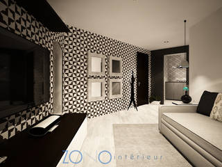 Proyecto Luis - Black and White, Zono Interieur Zono Interieur Minimalistische Wohnzimmer Schwarz