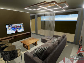 Living integrado a Cocina, Aida tropeano& Asociados Aida tropeano& Asociados Modern living room Wood Brown