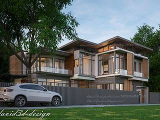 บ้านพักอาศัย2ชั้น อ.เมืองสกลนคร จ.สกลนคร , fewdavid3d-design fewdavid3d-design Modern home