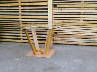 Custom Round Glass Coffee Table with X Base, Eco Furniture Design Eco Furniture Design Dining Room Glass