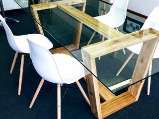 Hayley 10 Seater Dining Table with Glass Top, Eco Furniture Design Eco Furniture Design Столовая комната Стекло