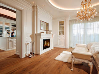 Elegantes Schlafzimmer mit Ankleidezimmer, BAUR WohnFaszination GmbH BAUR WohnFaszination GmbH غرفة نوم خشب Wood effect