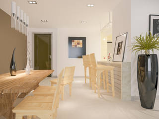 Progetto d'interni, Luca Peghini Luca Peghini Sala da pranzo moderna Legno Effetto legno