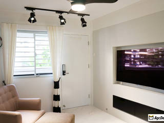 3-Room HDB @ Whampoa Drive, AgcDesign AgcDesign コロニアルデザインの リビング