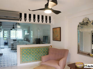 3-Room HDB @ Whampoa Drive, AgcDesign AgcDesign Soggiorno in stile coloniale