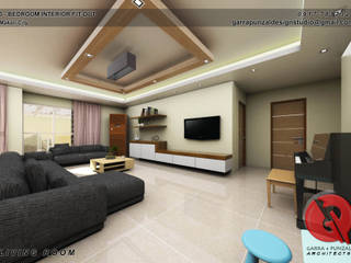 3-Bedroom Interior Design, Garra + Punzal Architects Garra + Punzal Architects 客廳