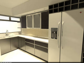 Living Integrado a Cocina, Aida tropeano& Asociados Aida tropeano& Asociados Kitchen Wood-Plastic Composite