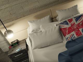 Camera ad letto in stile moderno con camino, Alessandro Chessa Alessandro Chessa Modern style bedroom